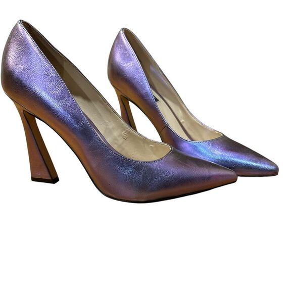 Nine West Trendz Pointy Toe Metallic Lilac Purple Pumps Heels - Picture 4 of 10